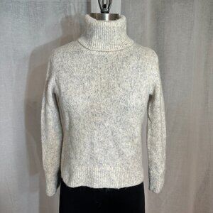 Banana Republic Turtleneck Wool Sweater, Petite XS, Heather light grey